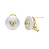 Mother-of-Pearl CZ Stud Earrings