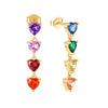 Rainbow Heart Drop Earrings
